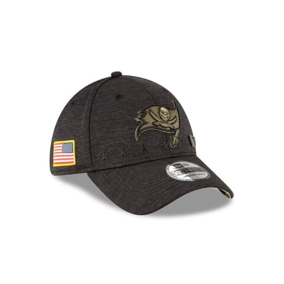 Black Tampa Bay Buccaneers Hat - New Era NFL Salute To Service 39THIRTY Stretch Fit Caps USA6340279